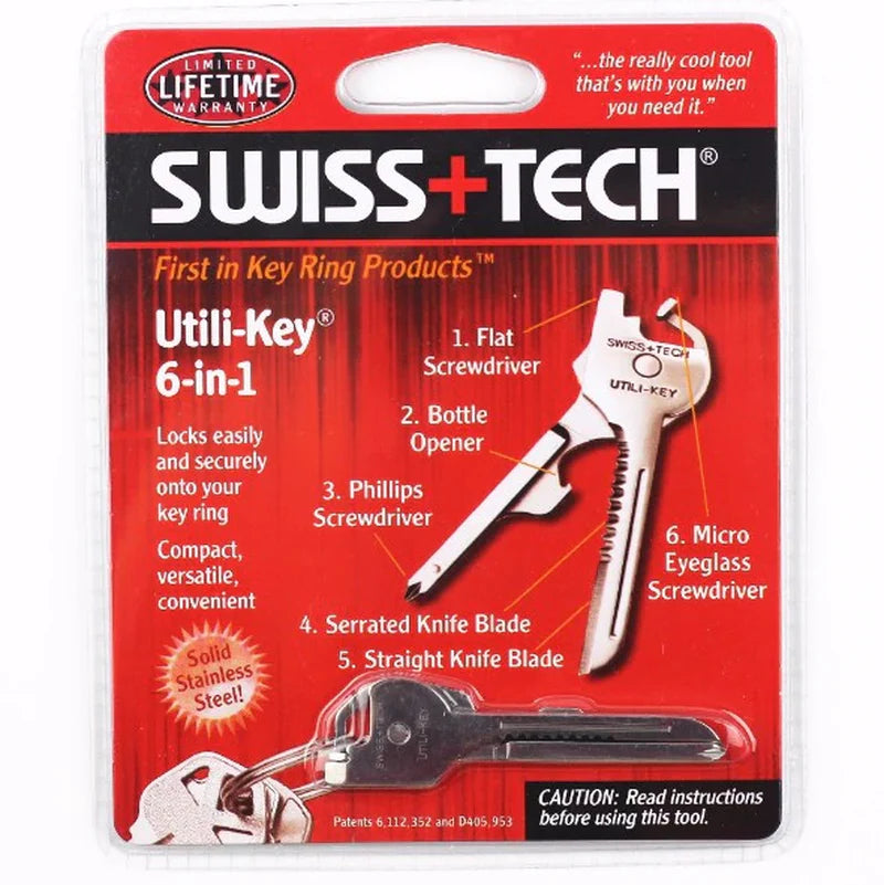 6-in-1 Schlüssel-Multitool aus Edelstahl – kompakter EDC-Helfer