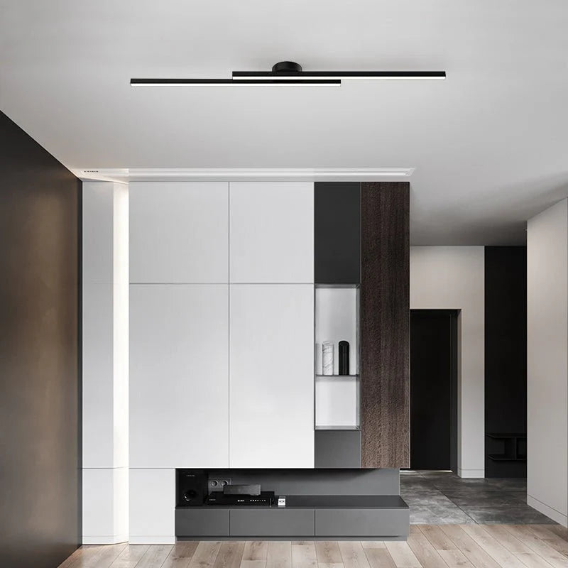 Moderne LED-Deckenleuchte aus Aluminium in Streifenform