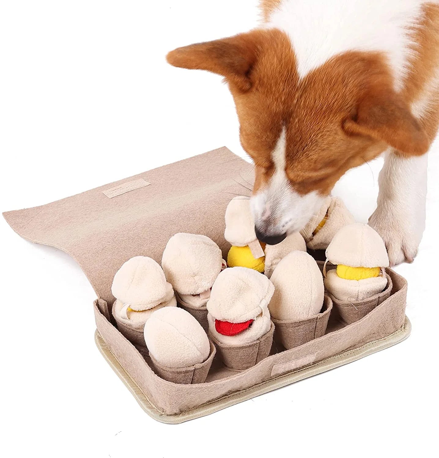ATUBAN Schnüffelmatte für Hunde mit Plüsch-Eiern