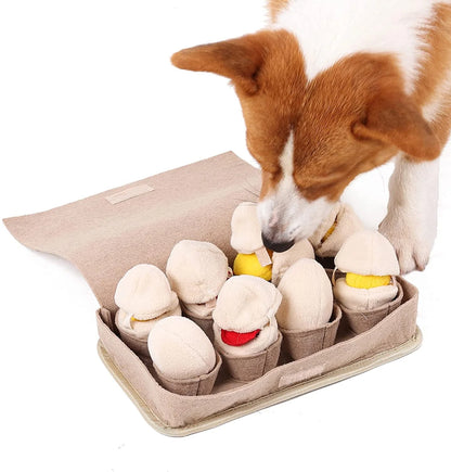 ATUBAN Schnüffelmatte für Hunde mit Plüsch-Eiern