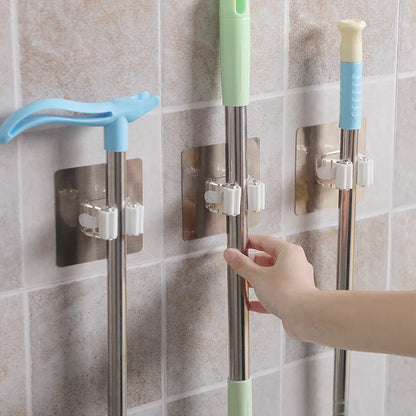Selbstklebende Universal-Halter für Besen, Mop & Ordnung