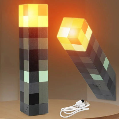 Pixel-Fackel LED-Lampe im Gaming-Stil