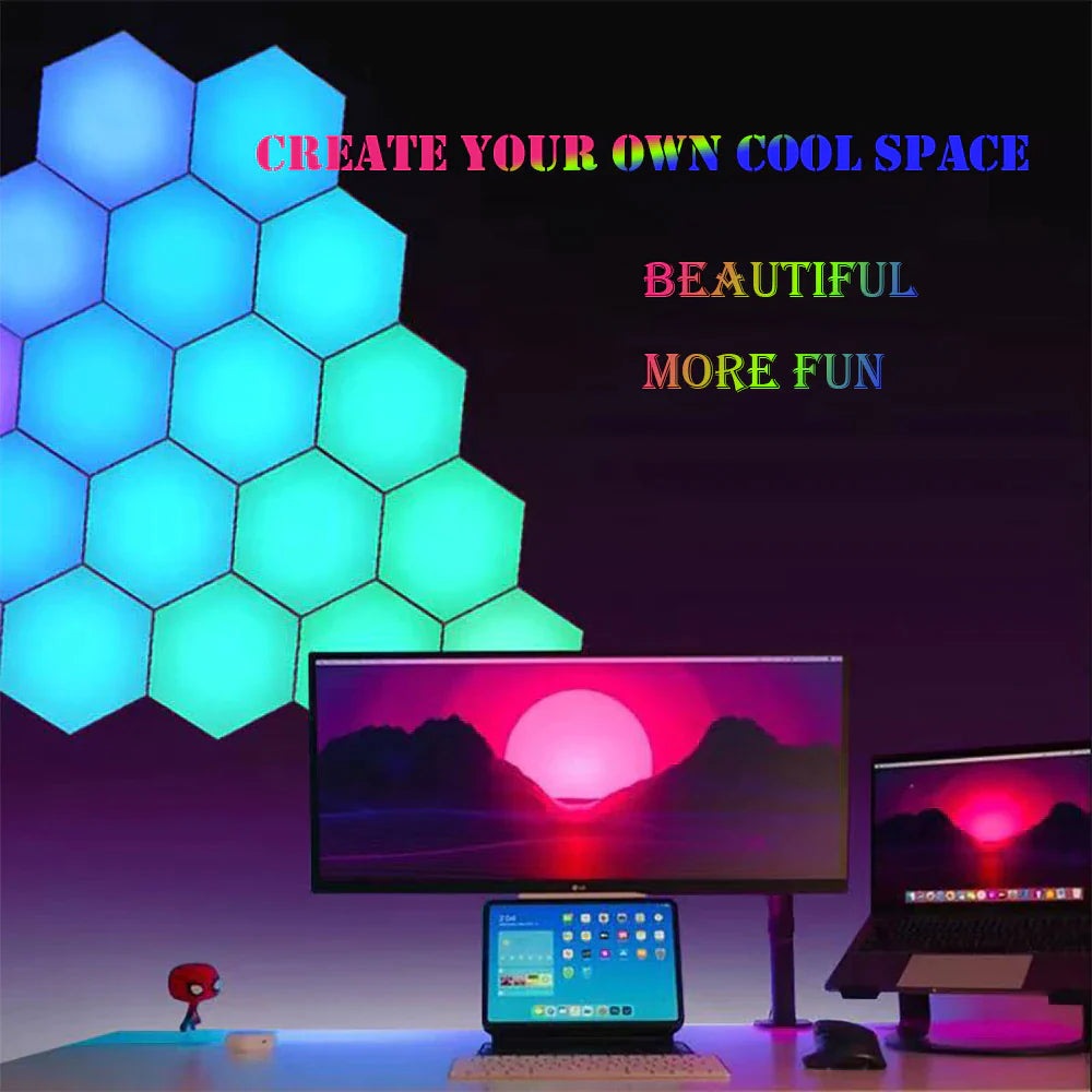 Hexagon RGB LED-Wandleuchten mit App-Steuerung