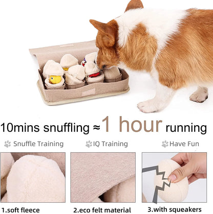 ATUBAN Schnüffelmatte für Hunde mit Plüsch-Eiern