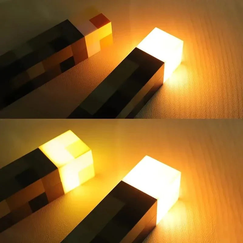 Pixel-Fackel LED-Lampe im Gaming-Stil