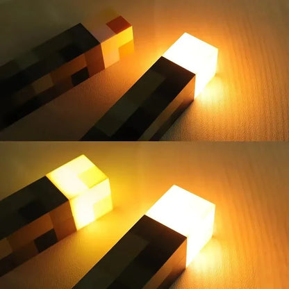 Pixel-Fackel LED-Lampe im Gaming-Stil