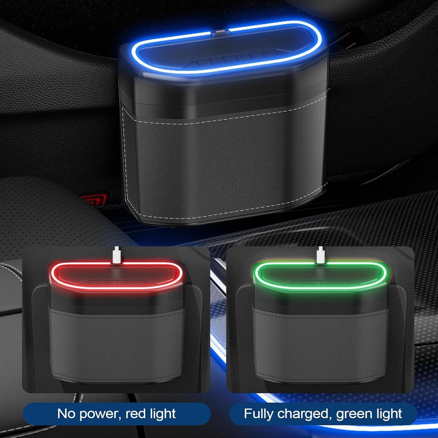 Lurevo geruchsdichter Auto-Mülleimer mit Touch-Licht