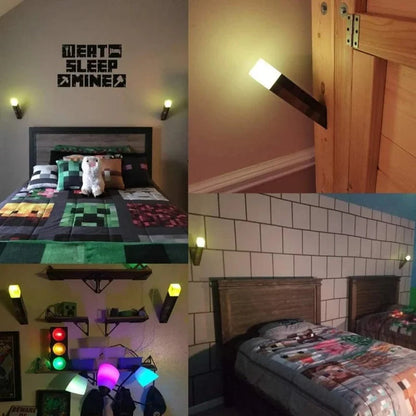 Pixel-Fackel LED-Lampe im Gaming-Stil