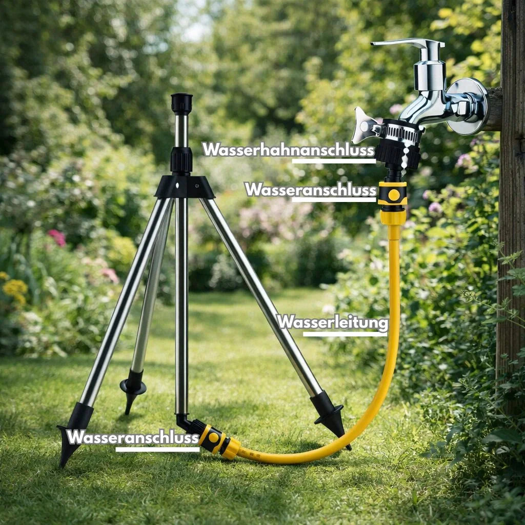 AquaVento 360° Rasensprenger mit Stativ