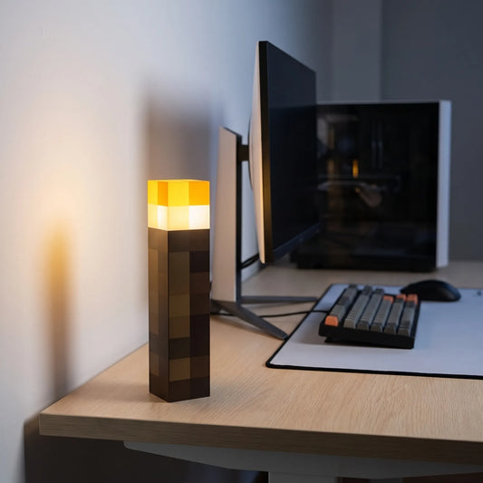 Pixel-Fackel LED-Lampe im Gaming-Stil