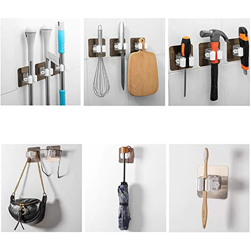 Selbstklebende Universal-Halter für Besen, Mop & Ordnung