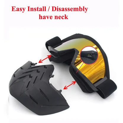 Motorrad-Schutzbrille mit Gesichtsmaske