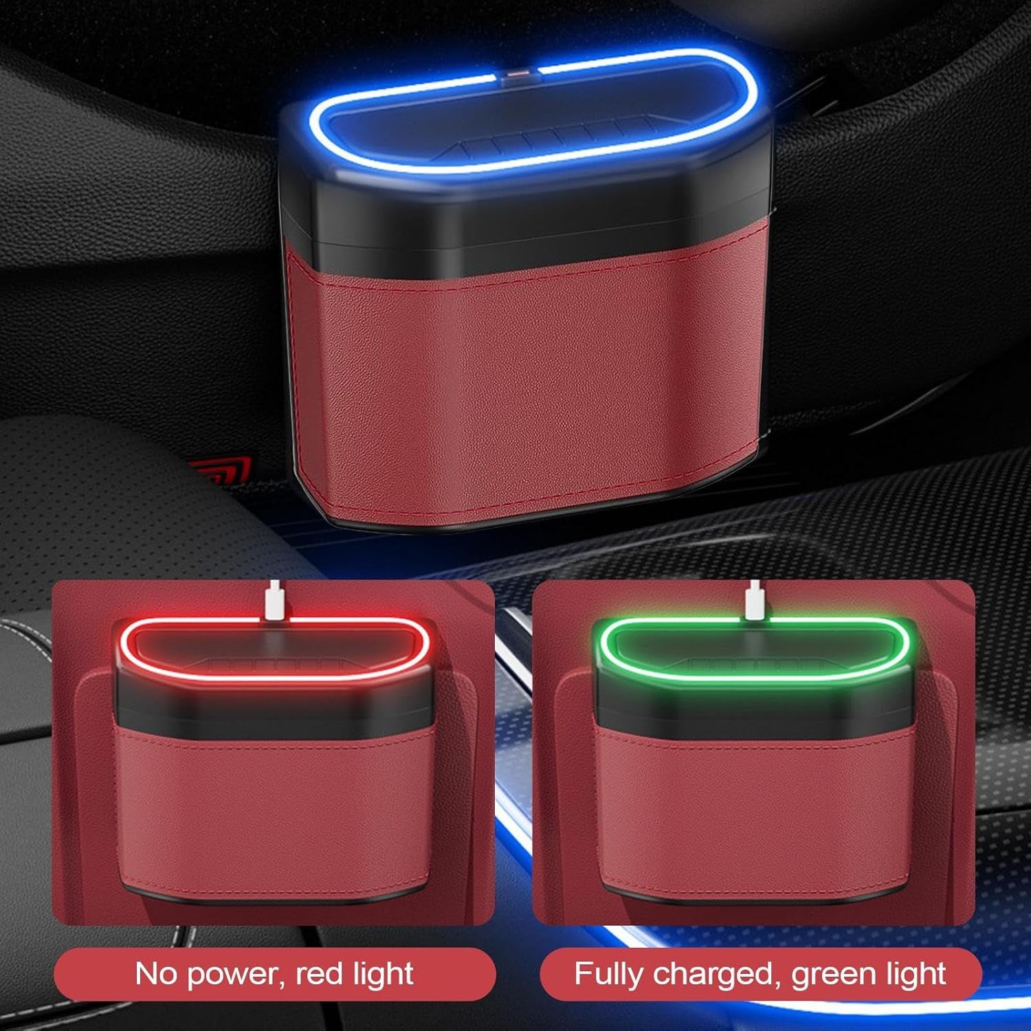 Lurevo geruchsdichter Auto-Mülleimer mit Touch-Licht