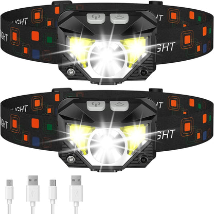 Lumivor 2er-Set wiederaufladbare LED-Stirnlampen