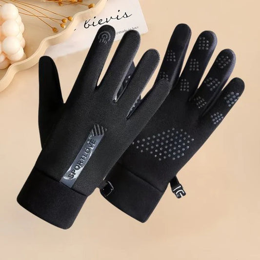 Schwarze Laufhandschuhe mit Touchscreen-Funktion