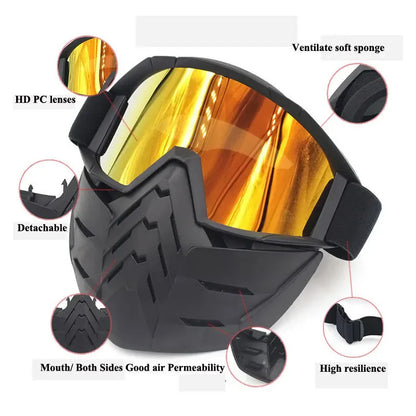 Motorrad-Schutzbrille mit Gesichtsmaske