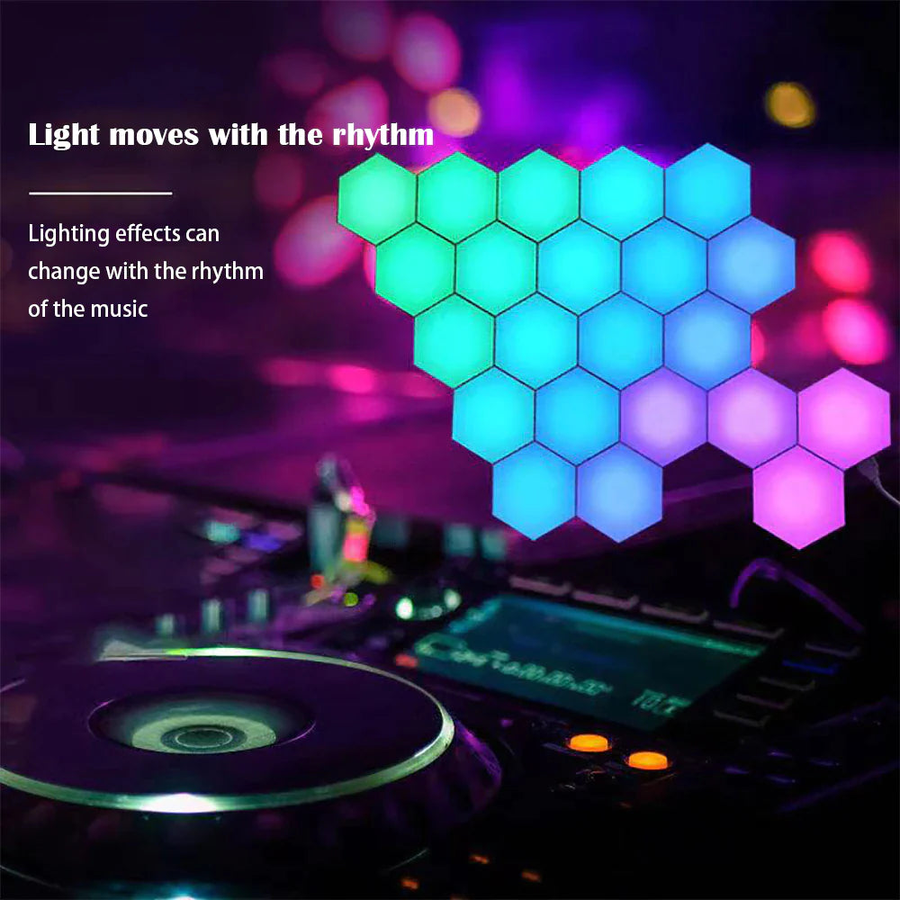 Hexagon RGB LED-Wandleuchten mit App-Steuerung